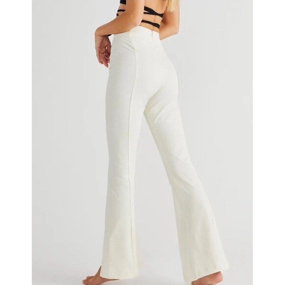 Free People Women’s Real Deal Slit Pant In Off White Size XL NWT - Picture 2 of 16